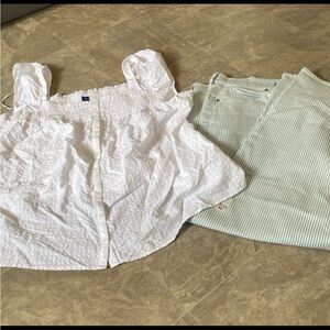 Old Navy NWOT peasant style blouse and striped jeans size 3X/26